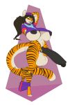 1girl anthro aroso big_breasts big_testicles breasts dickgirl feline furry huge_breasts huge_penis huge_testicles hyper hyper_penis hyper_testicles intersex mammal nintendo officer_jenny penis pokemon stripes testicles tiger video_games zhali