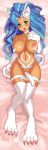 1girl big_breasts blue_hair blush breasts capcom cat_ears cat_girl curvy cute darkstalkers felicia green_eyes hair long_hair looking_at_viewer nipples pussy smile tail