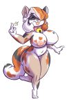 1girl 1girl 2016 anthro areola ass bell belly big_ass big_breasts breasts calico_cat cat closed_eyes collar covered_eyes ear_tuft feline fur furry hair hair_over_eye inverted_nipples joelasko mammal multicolored_fur multicolored_hair navel nipples nude slightly_chubby thick_thighs tongue tongue_out tuft voluptuous wide_hips