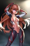 1girl adapted_costume armpits arms_up artist_name asuka_langley_souryuu backlighting bangs blue_eyes bodysuit breasts breasts_apart breasts_outside brown_hair cameltoe collarbone contrapposto erotibot evangelion:_3.0_you_can_(not)_redo eyepatch floating_hair gloves gluteal_fold hair_between_eyes hand_behind_head head_tilt headgear highres hips legs_apart light light_particles long_hair looking_at_viewer medium_breasts navel neon_genesis_evangelion nipples number parted_lips pilot_suit plugsuit puffy_nipples pussy pussy_peek rebuild_of_evangelion red_hair shiny shiny_clothes shiny_skin skin_tight solo standing tattoo toned uncensored very_long_hair