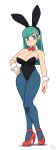 1_female 1_human 1girl aqua_eyes aqua_hair big_breasts blue_hair breasts bulma bulma* bulma_brief bunny_bulma bunny_ears bunny_girl bunnysuit clothed cute dragon_ball exposed_breasts female female_human female_only full_body hair high_heels human human_only long_hair mr._steak_(artist) mrsteak solo_female standing