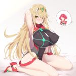 1girl alluring alternate_costume big_breasts blonde_hair breasts cosplay hikari_(xenoblade_2) homura_(xenoblade_2) leotard long_hair mythra nintendo pyra revealing_clothes voluptuous xenoblade_(series) xenoblade_chronicles_2