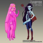 2girls adventure_time big_breasts big_penis breasts cleavage female female_only futa_with_female futanari marceline nacnac penis princess_bubblegum