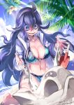  2016 alolan_exeggutor alolan_pokemon ario117 beach big_breasts bikini bra breasts exeggutor hex_maniac hex_maniac_(pokemon) ocean panties pokemon pokemon_sm sand sandygast water 