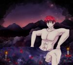 hisoka hot_spring hunter_x_hunter nude nude_male relaxing thunderstormkights