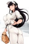 1girl alternate_costume ass baseball_uniform big_ass black_hair komi-san_wa_komyushou_desu komi_shouko long_hair pantylines