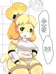 1girl alternate_costume animal_crossing artificier_(risk_of_rain) cosplay furry impossible_clothes isabelle_(animal_crossing) nintendo revealing_clothes risk_of_rain