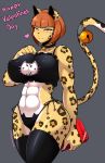 anthro big_breasts blush breasts cheetah feline furry huge_breasts kemono mammal safurantora smile thick_thighs wide_hips