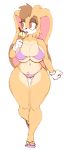 1girl 2016 anthro big_breasts bikini breasts cleavage clothed clothing dessert food furry huge_breasts ice_cream lagomorph mammal navel nitro rabbit sega sideboob skimpy swimsuit vanilla_the_rabbit