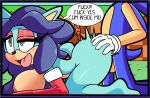  1girl anthro big_breasts big_penis breasts breezie_the_hedgehog cloudz dialogue dreamcastzx1 furry hedgehogs male penis porn_dialogue sega sonic_the_hedgehog 