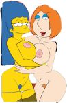 2_girls big_breasts croc_(artist) family_guy huge_breasts lois_griffin looking_at_viewer marge_simpson milf the_simpsons