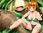 alolan_exeggutor alolan_pokemon big_breasts bikini breasts exeggutor gardenia gym_leader hitotsuki_nebura natane_(pokemon) pokemon pokemon_(game) pokemon_dppt pokemon_sm swimsuit