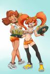 2_girls 2girls alcohol anthro ass beer beverage big_ass big_breasts blue_eyes breasts brown_eyes brown_hair canine cheese cleavage clothed clothing daughter disney duo ear_piercing female female_only fingerless_gloves food furry gloves goof_troop hair hair_bow hair_ribbon hooters kandlin legwear mammal mature_female milf mother_&_daughter mother_and_daughter nachos navel parent peg_pete piercing pigtails pistol_pete red_hair ribbons simple_background skimpy smile stockings tight_clothing twin_tails