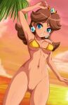 1girl bikini bikini_top bottomless female_only nintendo outside princess_daisy pussy sigurd_hosenfeld sigurdhosenfeld super_mario_bros.