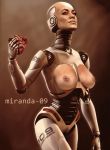 1girl 3d breasts cyborg_(designation) female games mass_effect mass_effect_2 mass_effect_3 miranda_lawson nipples nude posing pussy pussy_hair red_eyes render robot solo solo_female video_games xnalara xps