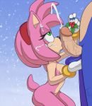 amy_rose animal_ears breasts cum furry gloves green_eyes nude penis pink_hair sega semen short_hair sonic_(series) sonic_the_hedgehog sonic_the_hedgehog_(series) tail testicle the_other_half veins