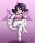 aether_foundation big_breasts breasts pokemon pokemon_sm shikaro sitting wicke wink