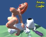  3d animation_gangstar bouncing_breasts brian_griffin dog family_guy gif girl_on_top lois_griffin loop reverse_cowgirl_position 