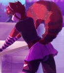 1girl anthro arm_warmers ass bent_over bulge clothed clothing crossdressing firekeeper77 fur furry girly looking_at_viewer looking_back male mammal original panties pinup pose red_fur red_panda seductive shirt skirt underwear yuki_(bitterfish91)