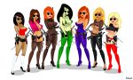 ann_possible bonnie_rockwaller boots breasts female_only fnbman high_heels kim_possible kimberly_ann_possible leggings lineup shego tara_(kim_possible) vivian_porter yori