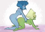 2girls blushmallet cartoon_network cum futa_on_female futanari lapis_lazuli lapis_lazuli_(steven_universe) peridot peridot_(steven_universe) steven_universe yuri