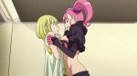 2girls ai_(captain_earth) anime big_breasts blonde_hair breasts captain_earth female female_only hugging long_hair love moco_(captain_earth) multiple_girls pink_hair short_hair smile twin_tails yuri