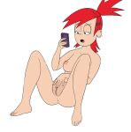  1girl capy_diem cartoon_network female_masturbation female_only fingering fingering_self foster&#039;s_home_for_imaginary_friends frankie_foster full_body masturbation nude older older_female phone pussy red_hair rubbing sitting solo_female young_adult young_adult_female young_adult_woman 