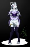 1boy anthro asriel_dreemurr asriel_dreemurr_(god_of_hyperdeath) blush bottomless bottomless_skirt caprine clothed clothing collar crossdressing dress dress_lift edit flashing flashing_penis fur furry goat horn legwear looking_away male male_anthro male_only mammal penis skirt stockings undertale undertale_(series) video_games white_body white_fur