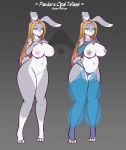 1girl 1girl 2016 anthro breasts clothed clothing furry jewelry lagomorph mammal model_sheet navel nipples nude pasties pussy rabbit scorpdk skimpy slightly_chubby smile tattoo