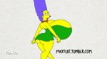  big_ass big_breasts blue_hair bouncing_breasts dat_ass flipaclip gif hair huge_breasts marge_simpson maxtlat milf the_simpsons walking yellow_skin 