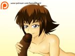 black_cock boneless brunette dark-skinned_male dark_skin fellatio interracial jaden_yuki oral patreon yaoi yu_gi_oh_gx