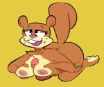 1girl 2016 anthro breasts clothing fur furry mammal nickelodeon nipples nude open_mouth paizuri penis rodent samoyena sandy_cheeks sex simple_background smile spongebob_squarepants squirrel sweat teeth underwear