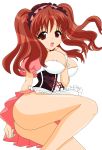  asahina_mikuru big_breasts breasts brown_hair cleavage high_res legs long_hair maid miniskirt mole photoshop pussy short_dress short_skirt shy skirt suzumiya_haruhi_no_yuuutsu tagme thighs twin_tails upskirt vector_trace waitress 