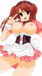  asahina_mikuru big_breasts breasts brown_hair cleavage high_res legs long_hair maid miniskirt mole photoshop pussy short_dress short_skirt shy skirt suzumiya_haruhi_no_yuuutsu tagme thighs twin_tails upskirt vector_trace waitress 