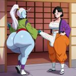 1futa 1girl ai_generated ass ass big_ass big_ass big_breasts breasts dragon_ball erection erection_under_clothes fundoshi fundoshi_futanari fundoshilover101 futanari huge_ass huge_ass huge_breasts shounen_jump vados