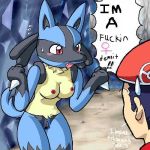  blush breasts furry jpeg_artifacts lucario lucas pokemon pussy 