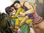  1girl 2boys anal blue_eyes blush boots breast_grab breasts brown_hair censored chunsoft circlet cum cum_in_ass cum_in_pussy cum_inside da_hootch double_penetration dragon_quest dragon_quest_iii dutch_angle empty_eyes enix gangbang gloves grabbing group_sex headband hug hugging multiple_boys nipple_tweak nipples penis public rape roto saliva sex shindou_l short_hair torn_clothes vaginal 