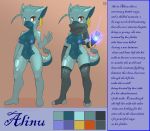 1girl 1girl alinu_(roadiesky) anthro breasts dialogue dragon ear_piercing furry magic model_sheet nude piercing roadiesky scarf