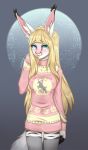  1girl anthro blonde_hair clothed clothing feline furry hair long_hair looking_at_viewer lynx mammal simple_background siraviena standing very_long_hair 