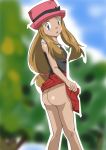 ass no_panties pokemon pokemon_xy serena skirt_lift tomo_tomo