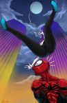 ass crotch flick_(artist) from_below ghost_spider gwen_stacy marvel marvel_comics peter_parker spandex spider-gwen spider-man spider-man:_into_the_spider-verse spider-man_(series)