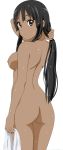 1girl akiyama_mio ass black_eyes black_hair breasts cute k-on! long_hair looking_at_viewer looking_back nipples nude