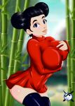 big_breasts black_eyes black_hair breasts double_buns el-gamusa pucca smile