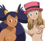 breasts iris iris_(pokemon) nude pokemon pokemon_xy serena tomo_tomo