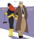  1boy 1girl accidental_incest ass ass_slap barbara_gordon batgirl batman_(series) clothed clothing dc_comics father_&amp;_daughter female flick-the-thief flick_(artist) james_gordon male orange_hair 