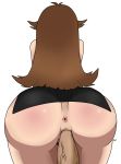 1boy 1girl anus ass blue_(pokemon) brown_hair doggy_position female_focus leaf_(pokemon) male/female penis pokemon pokemon_frlg pov pov_ass pussy sex suzuno vaginal