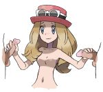 breasts double_handjob edit handjob nude pokemon pokemon_xy serena thecrazypartyco thecrazypartyco_(artist)