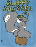  1girl animaniacs anthro ass big_ass breasts eyeshadow fluffy_tail fur furry grey_fur grey_hair hair hat joelasko makeup mammal mature_female nude rodent sideboob slappy_squirrel squirrel 