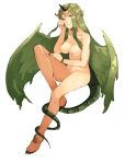  1girl anklet black_nails bracelet breasts brozoco censored circlet convenient_censoring convenient_leg dragon_tail fingernails fire_emblem fire_emblem_echoes:_shadows_of_valentia fire_emblem_gaiden full_body green_eyes green_hair hair_wings hand_on_own_face hand_on_own_leg high_resolution horns jewelry leg_lift long_hair looking_at_viewer medium_breasts mila_(fire_emblem) nail_polish navel nintendo nipples nude pointed_ears sharp_fingernails sharp_nails sharp_toenails simple_background single_horn sitting tail tail_wrap toenails very_high_resolution very_long_hair white_background wings 