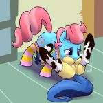 1girl 69 anus ass blush crotchboob cup_cake duo equine friendship_is_magic horse milky_way_(character) milky_way_(oc) my_little_pony oral_sex ponchuzn pony pussy sex socks tail teats yuri